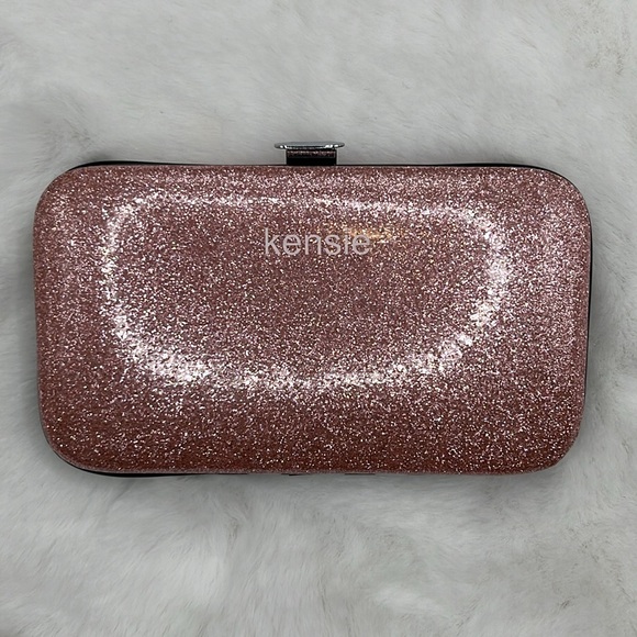 Kensie Rose Gold Sparkly Travel Manicure Set - Clippers, File, Tweezers, Cuticle - Picture 6 of 7